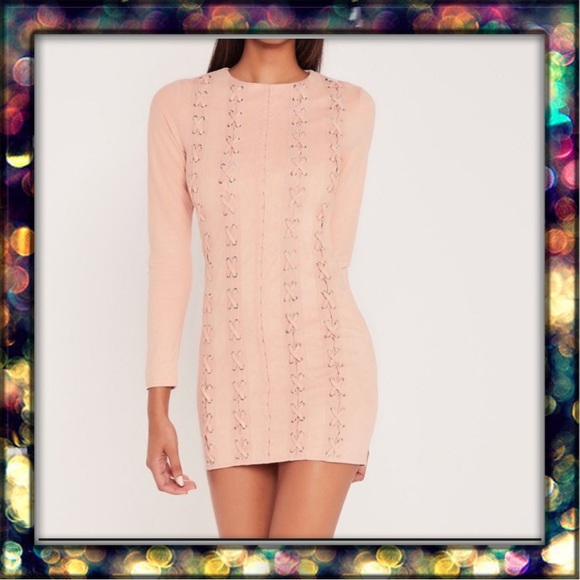 {Missguided}Carli Bibel Suede Eyelet Bodycon dress - Picture 2 of 15